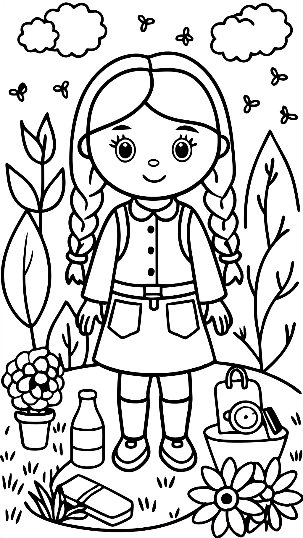 american girl doll coloring page